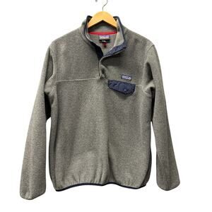 Patagonia Synchilla Jacket Snap T Womens Medium M Pullover Fleece Gray Blue